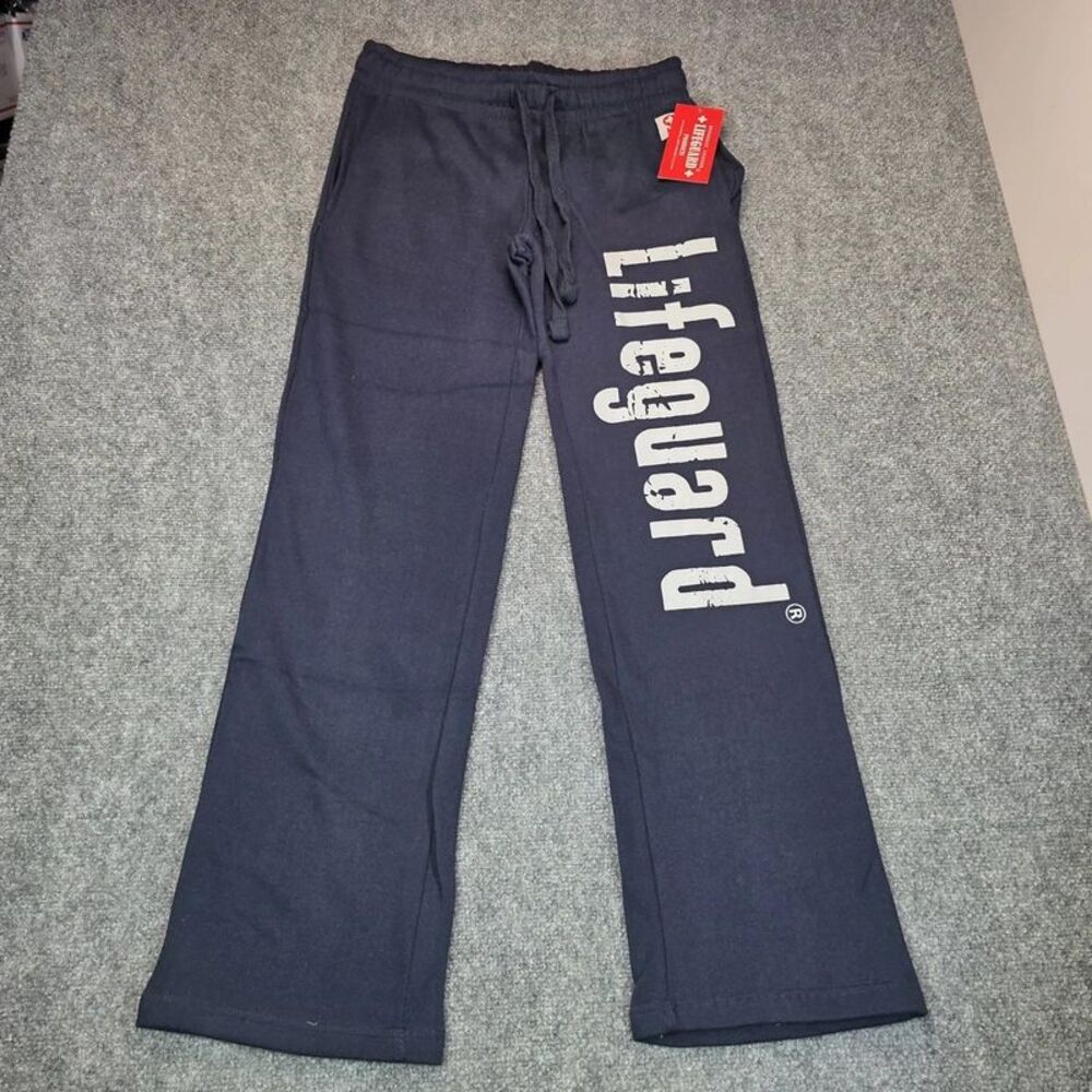 Navy Blue Wide Leg Graphic Sweatpants Size Small - Picture 1 of 7